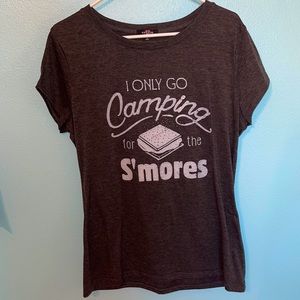 Gray “I Only Go Camping For The S’Mores” T-Shirt